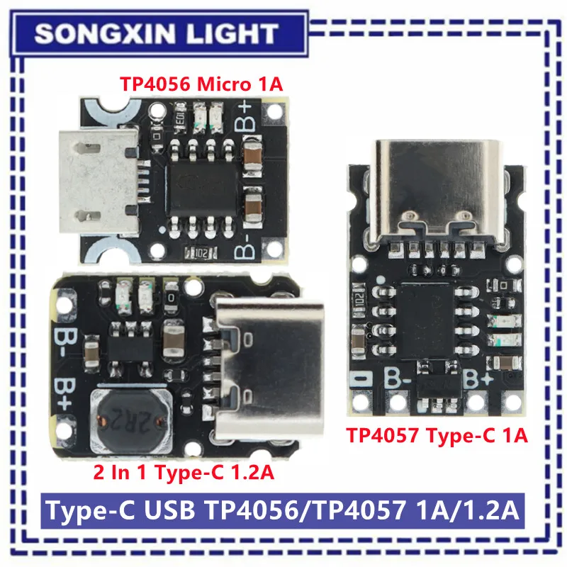 Type-C USB TP4057 1A Lithium Battery Charging Protection Board Module Polymer Battery Over TP4056 With Temperature Protection