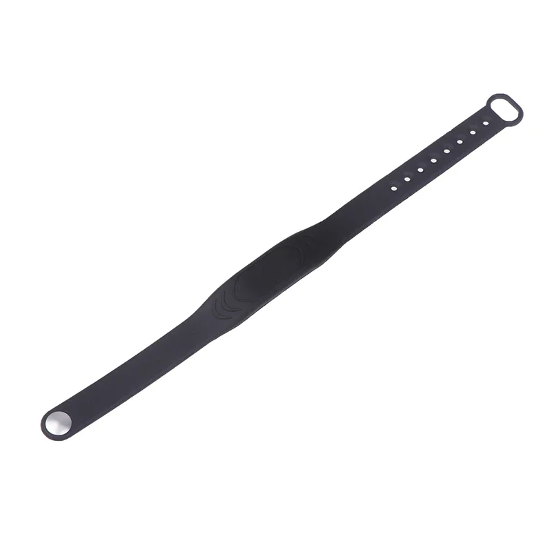 조절 가능한 순수 블랙 실리콘 RFID 손목밴드 125KHz/13.56MHz 14443A IC 칩 방수 손목밴드 팔찌