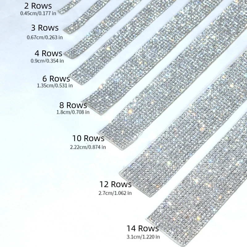 1 Yard Self Adhesive Tape Rhinestones Ribbon DIY Sticker Arts Crafts