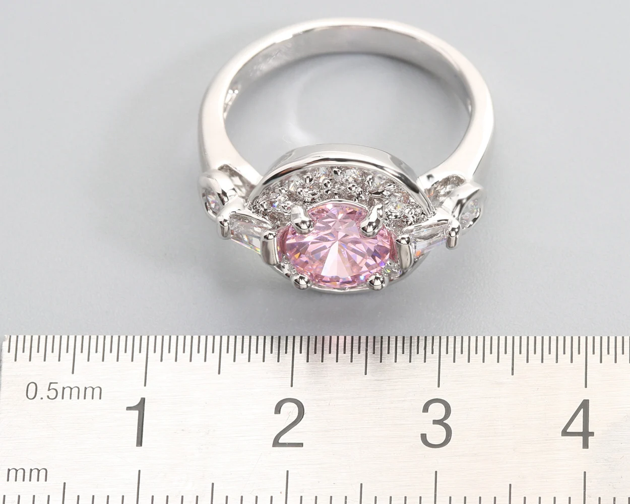 7*7mm Pink Kunzite6 925 Sterling Silver Ring Q0664-F