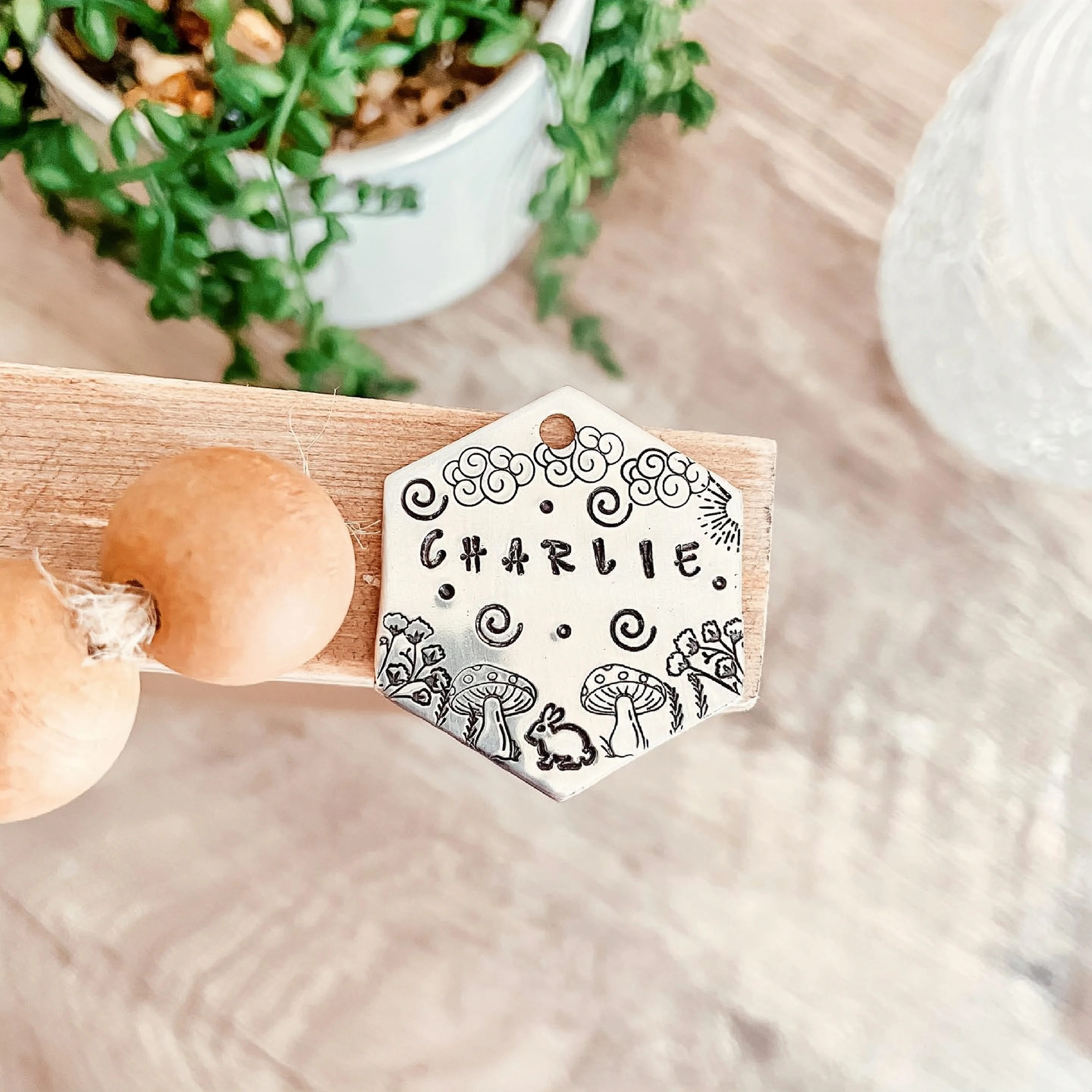Metal Stamping Jewelry Making Supplies Mushroom with Dots Metal Design Stamp for Metal, Jewelry (8mm)