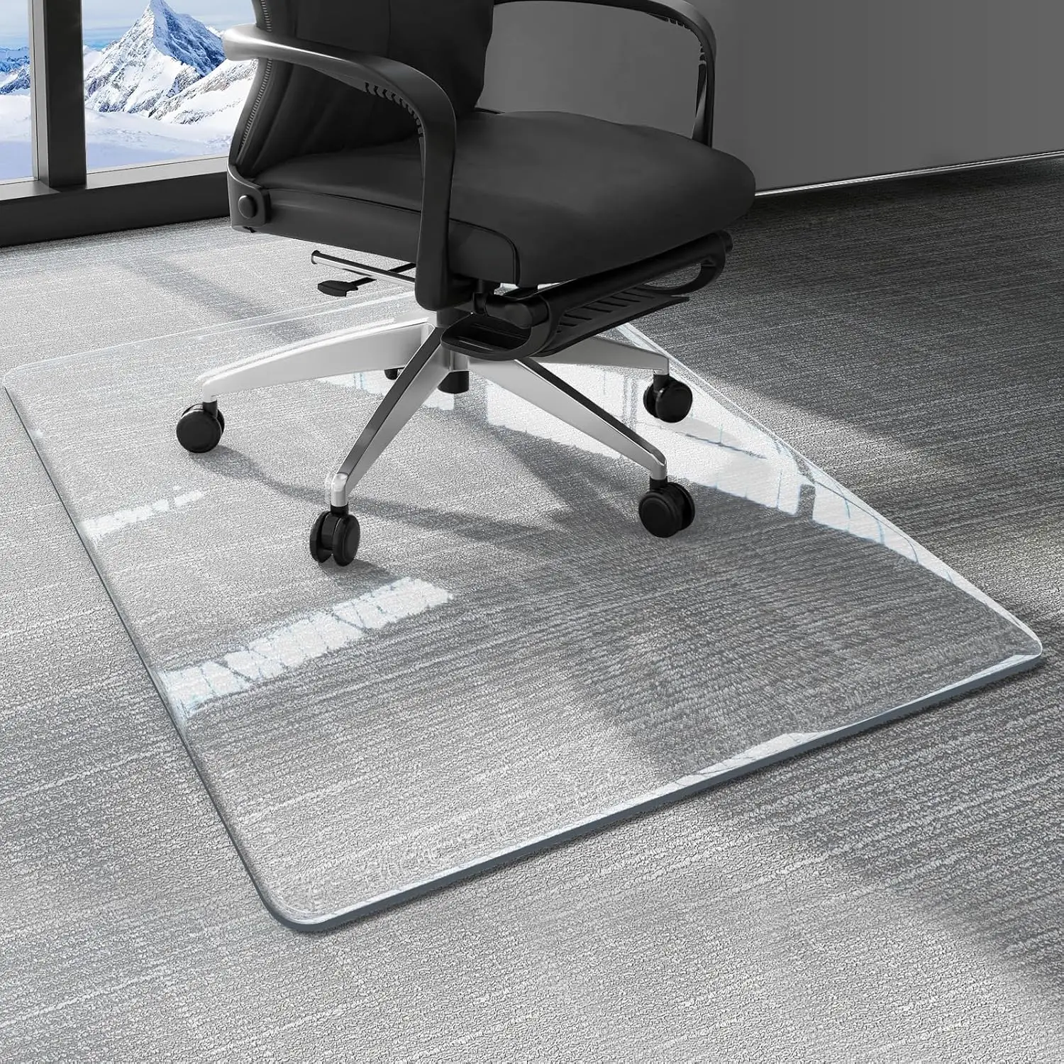 

48x36 Clear Office Chair Mat for Carpet & Hardwood Floors, Heavy Duty Floor Protection
