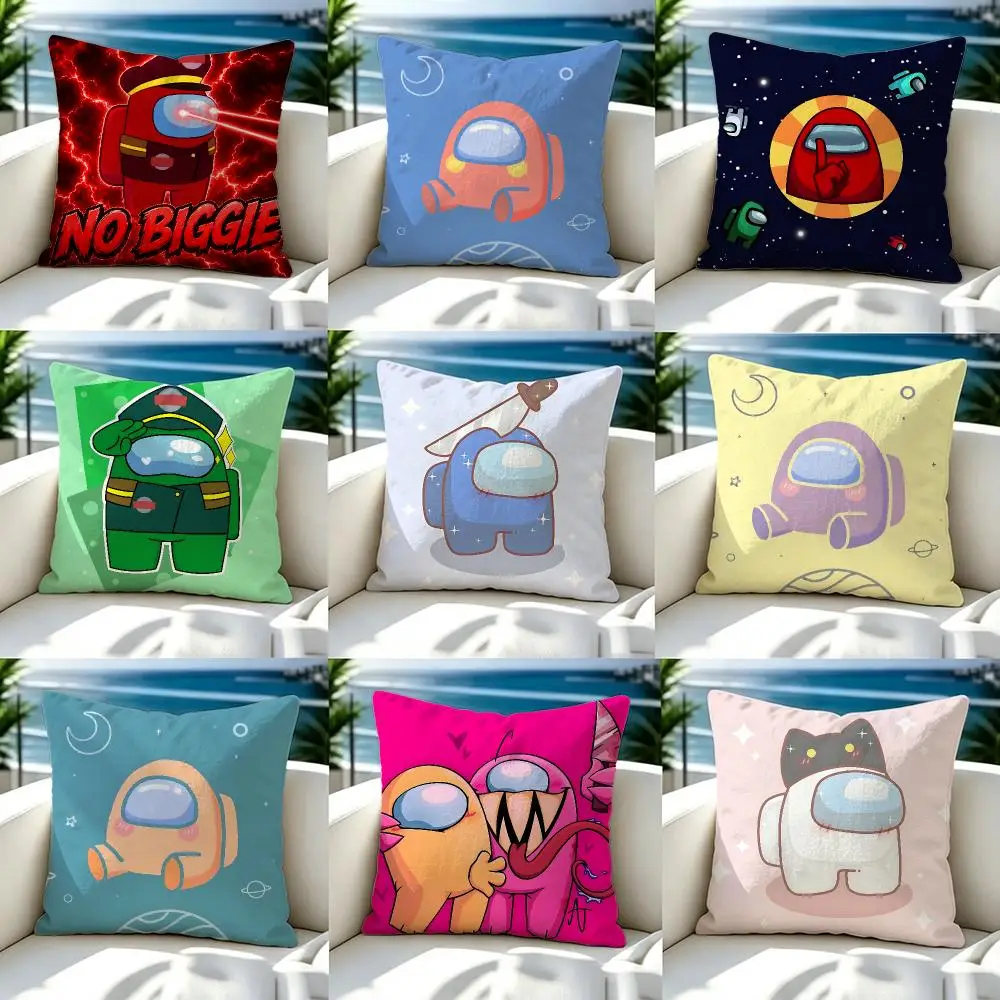 Game A-Among U-s Cushion Cover Soft Pillow Cover Two‑Side Printing Throw Pillow Case for Sofa Pillowcase Home Decoration