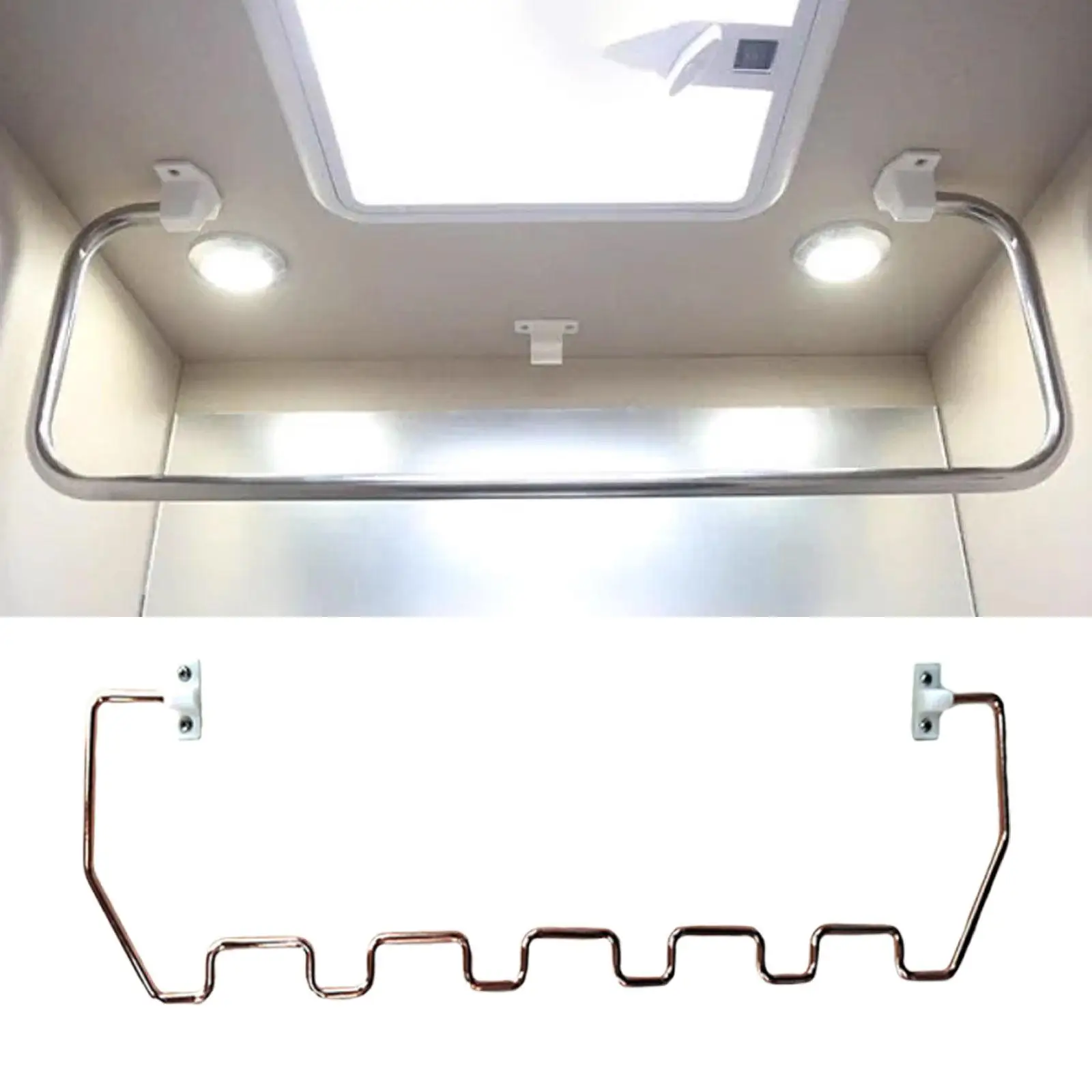 Heavy Duty RV Roof Drying Rack Foldable Stainless Steel Clothes Hanger with 6 Slots for Motorhome Use