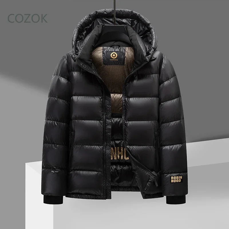 Black Gold Men's Down Jacket Hooded Jackets Designer Clothes Men Padded Jacket Goose Down Coat Men 2024 Man Winter Clothing