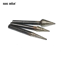 3 pieces OD 6mm/8mm/12mm Taper Sintered Diamond Alloy Grinding Abrasive Point for Stone Engraving Carving