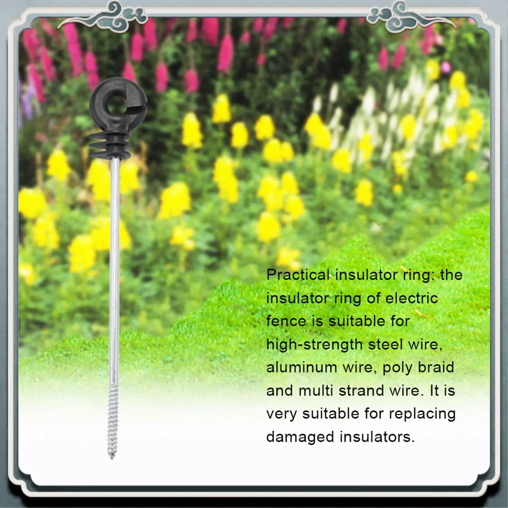 Durable 25 PCS Electric Fence Distance Insulators, Plastic Ring Insulators Long Distance Screw For Wooden Post