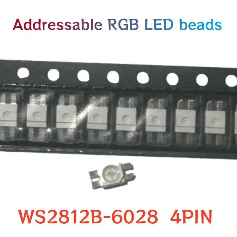 100Pcs 6028/3528-WS2812B RGB SK6812 (Similar To WS2812B) SMD Pixel LED Chip Built-in IC Programmable RGB Colorful LED Lamp Beads