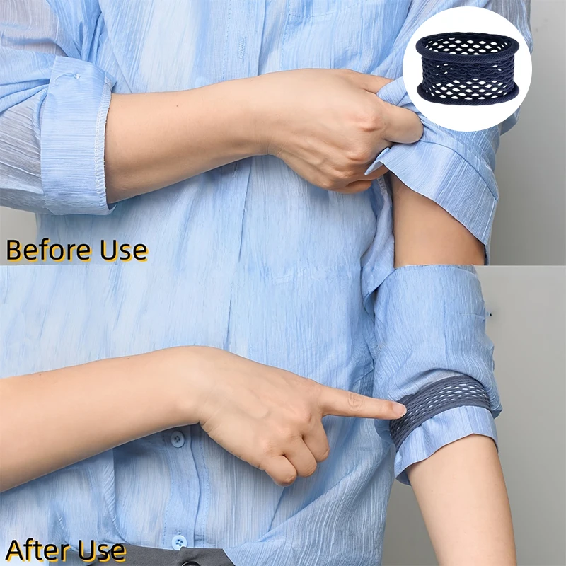 

Sleeve fastener to prevent slipping, tight sleeves with cuffs, high elasticity without damaging the garment, comfortable and han