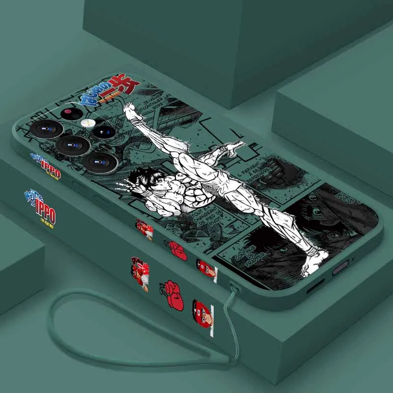 Hajime no Ippo Anime For Samsung A73 A72 A71 A60 A57 A56 A55 A54 A53 A52 A36 A34 A27 26 A17 Liquid Left Rope Funda Silicone Capa