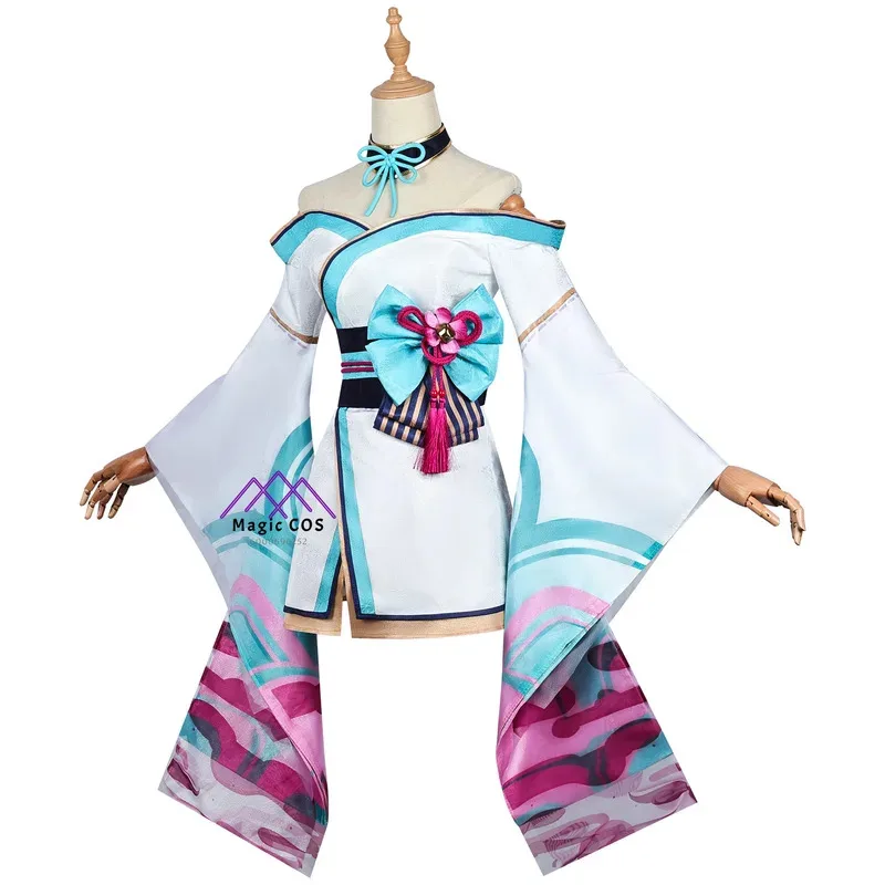 Ahri Nuovo Arrivo Costume Cosplay Spirit Blossom League of Legends Gioco Anime Outfit con Parrucca per Donne Ragazze Halloween Cosplay