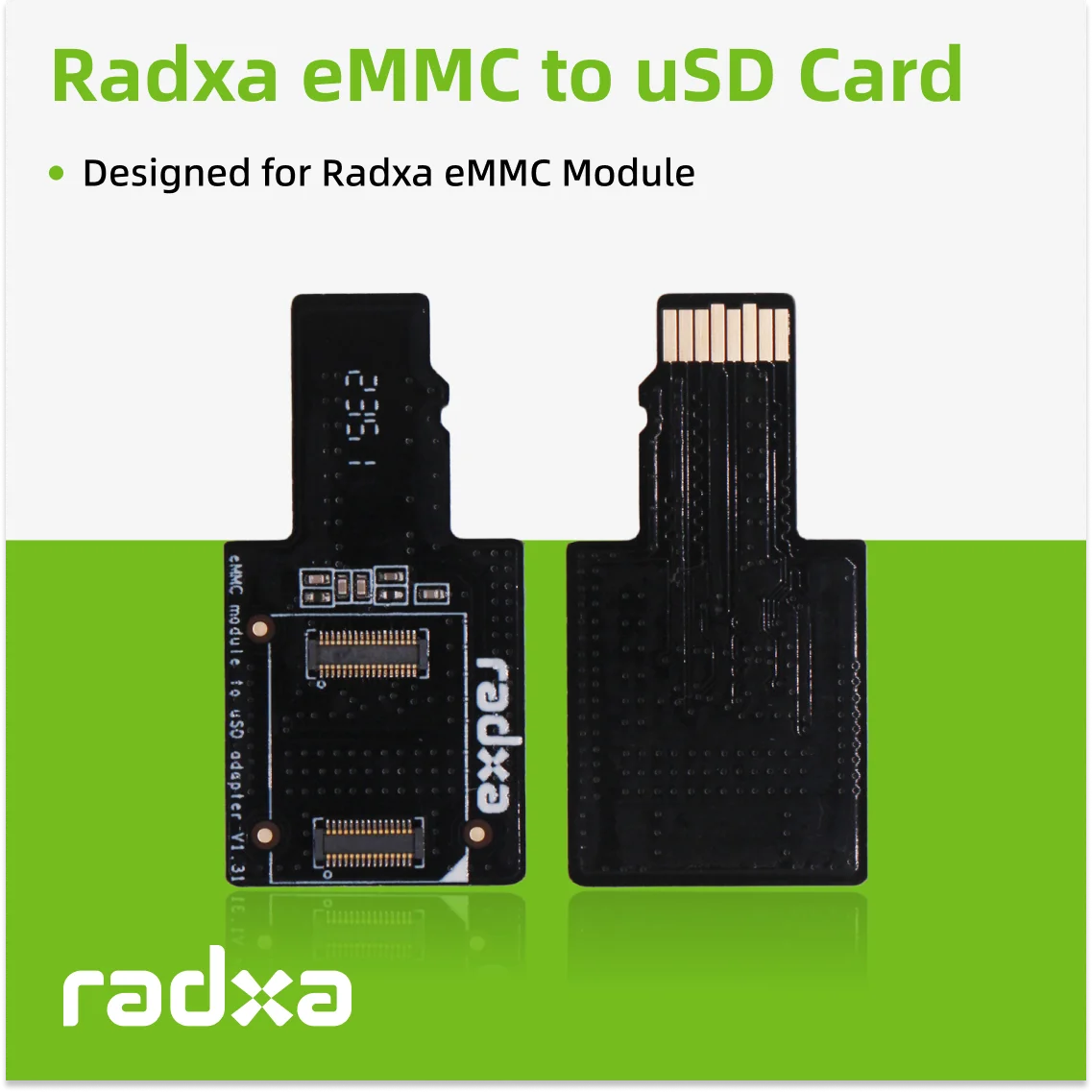 Radxa-eMMC para cartão uSD, projetado para módulo