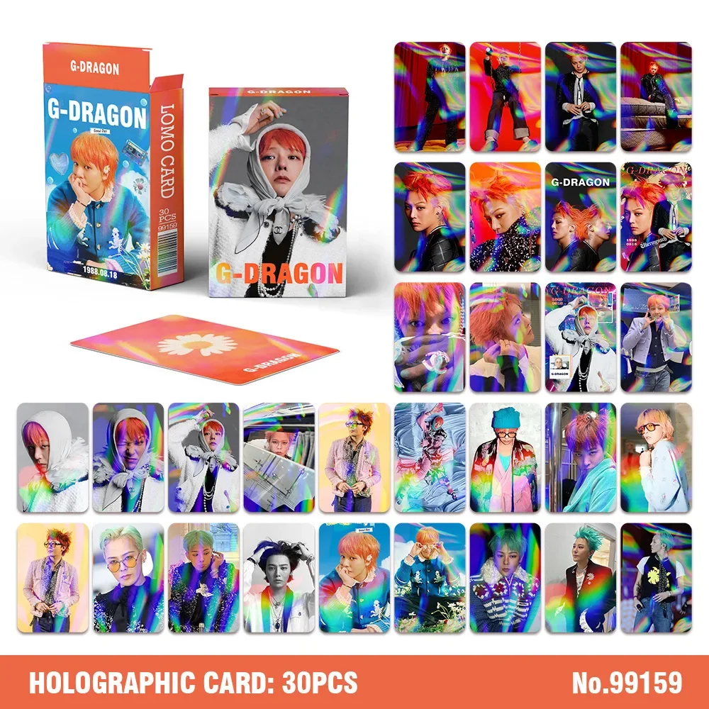 BIGBANG Idol سلسلة جديدة HD Printd Photocards G-DRAGON 30 قطعة/المجموعة TAEYANG DAESUNG TOP Laser Lomo بطاقات VIP المشجعين جمع هدية