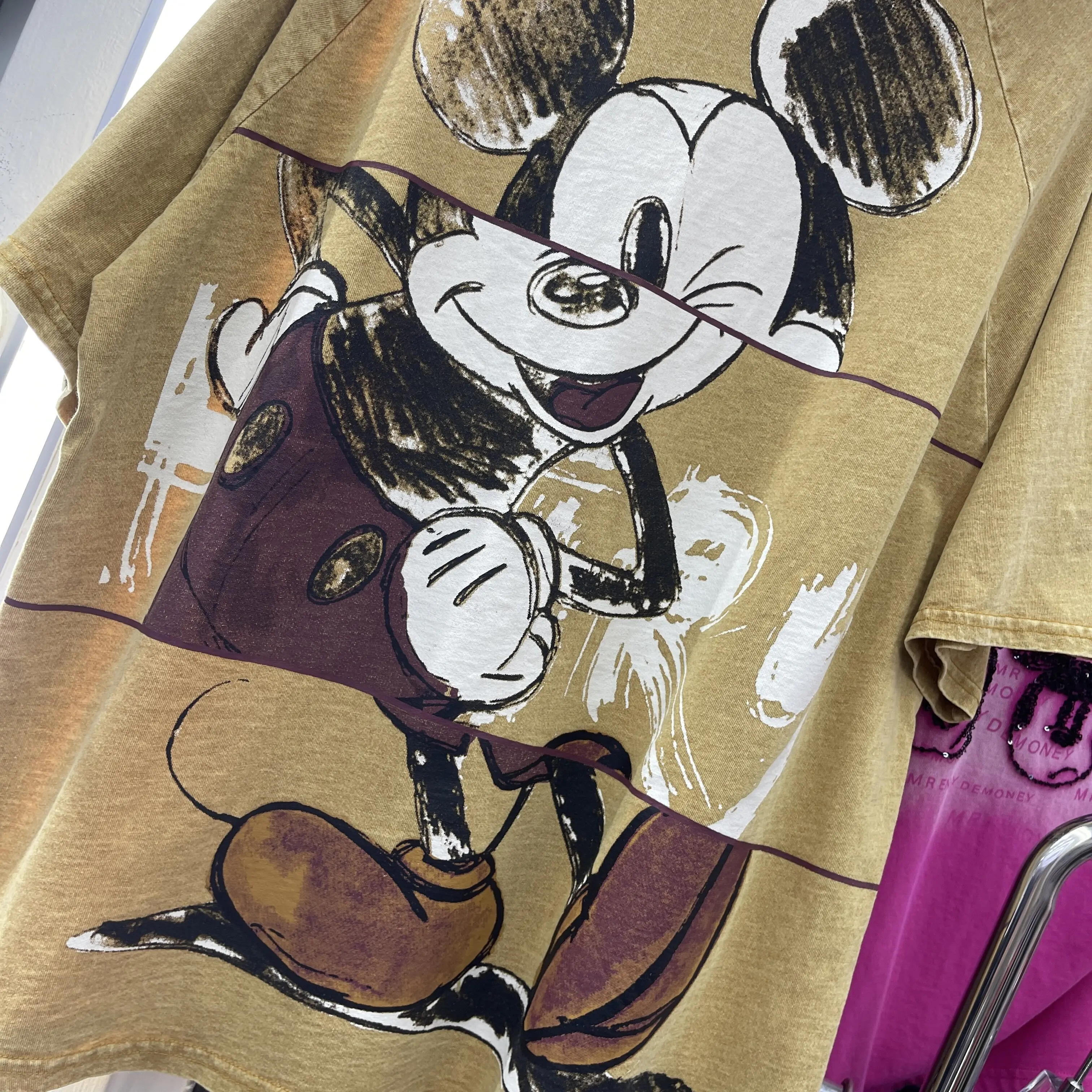 Fashion Retro Cartoon Printing Loose Short-sleeved T-shirt Women's Round Neck Oversized T Shirt Balck Top