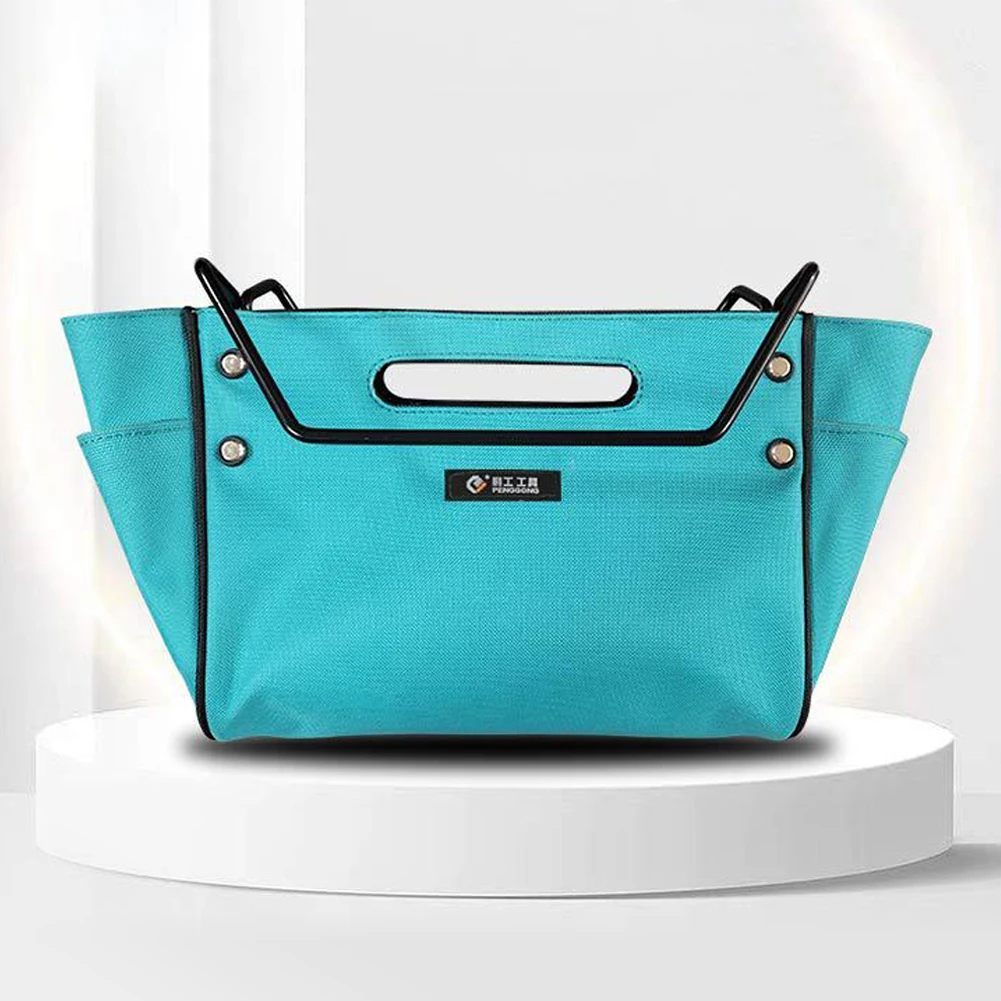 กระเป๋าเครื่องมือแบบมีบันไดพับเก็บได้ พร้อมช่องใส่ของด้านข้าง กระเป๋าแขวนผ้าอ็อกซ์ฟอร์ด สำหรับช่างไม้ ช่างประปา ช่างไฟฟ้า