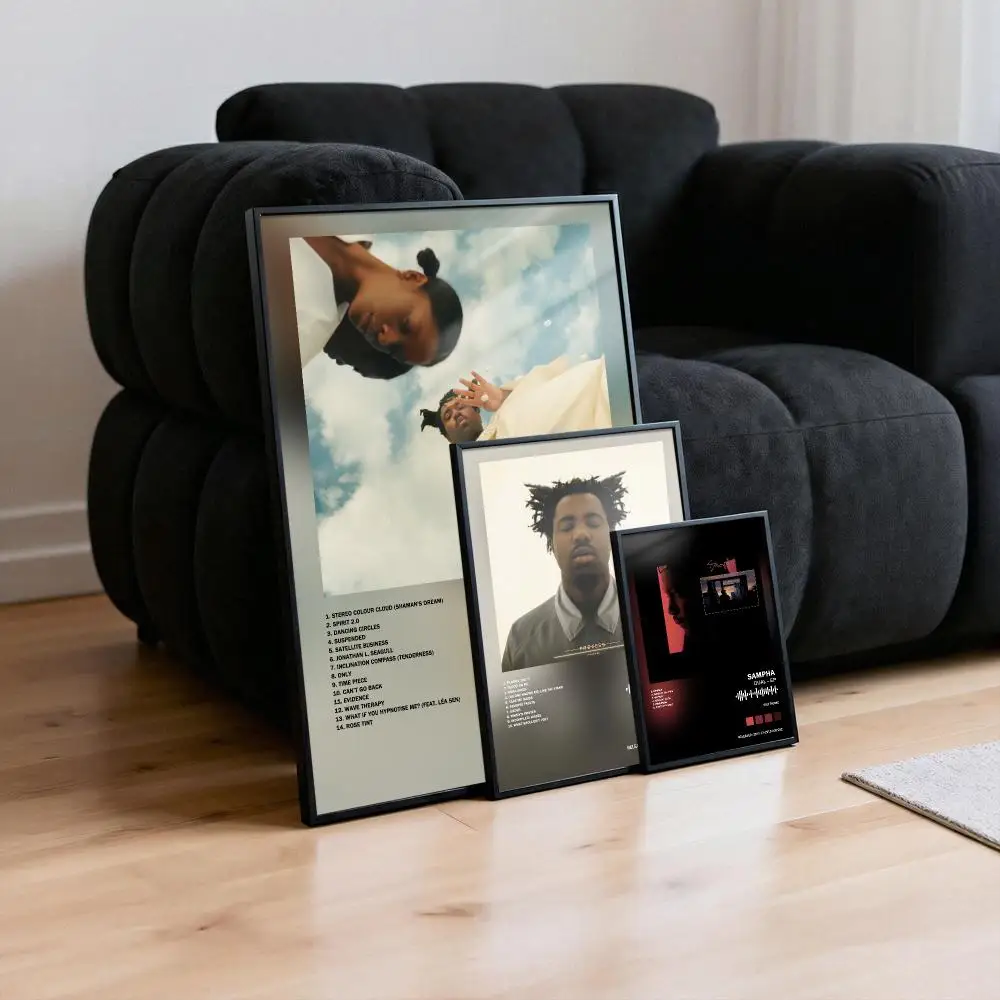 Sampha Poster Peelable Self-Adhesive Album Cover Poster Stickers, Frameless Wall Art for Singer Band Pop Rap Bedroom