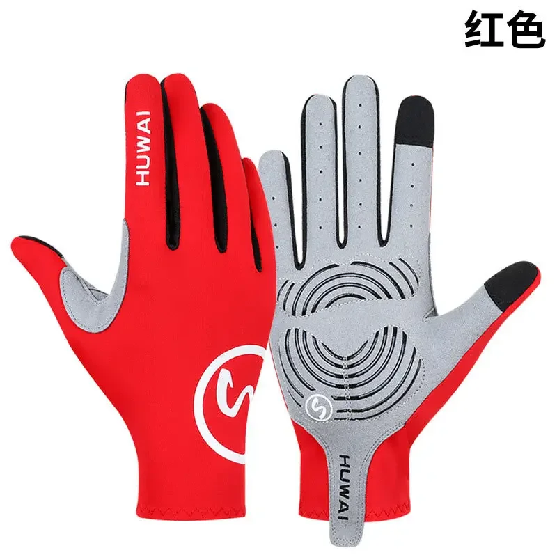 Volle Finger Radfahren Handschuhe Touchscreen Anti-slip Fahrrad Lycra Stoff Fäustlinge Bicicleta Rennrad Lange Handschuhe