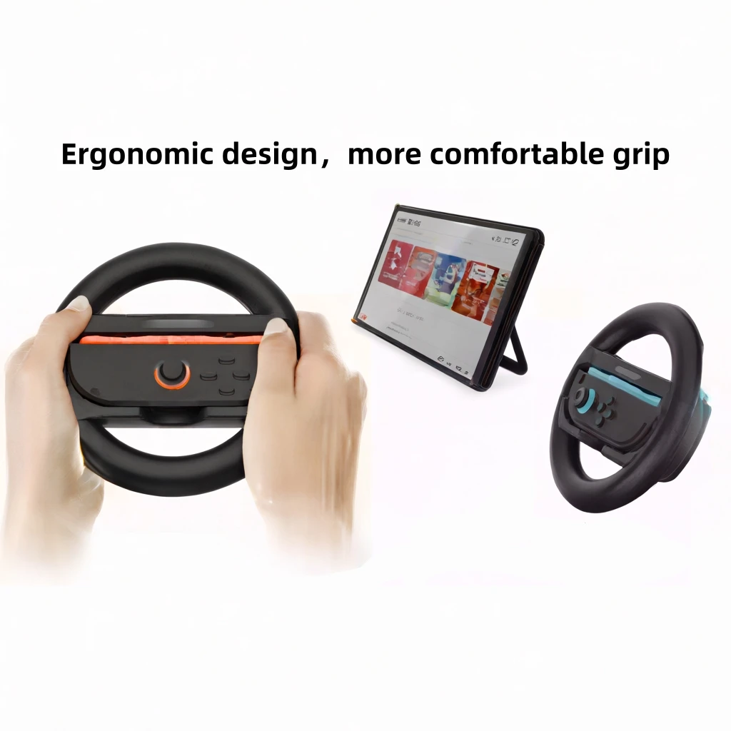 2PCS Gaming Racing Steering Wheel Grip For Nintendo Switch Joycon Controller Plug-And-Play Grip Racing Wheels Game Accessories view 3