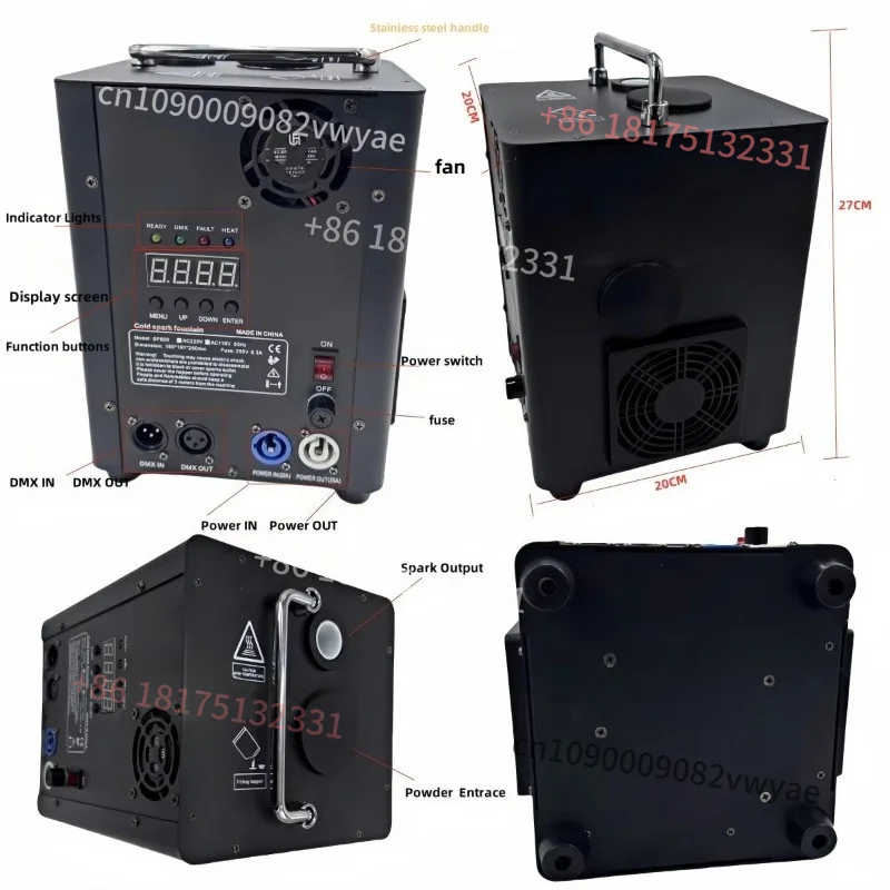 700 W Cold Spark Machine Flight Case Indoor Outdoor DJ Party Wedding DMX 512 Stage Equipment Wireless Remote Control