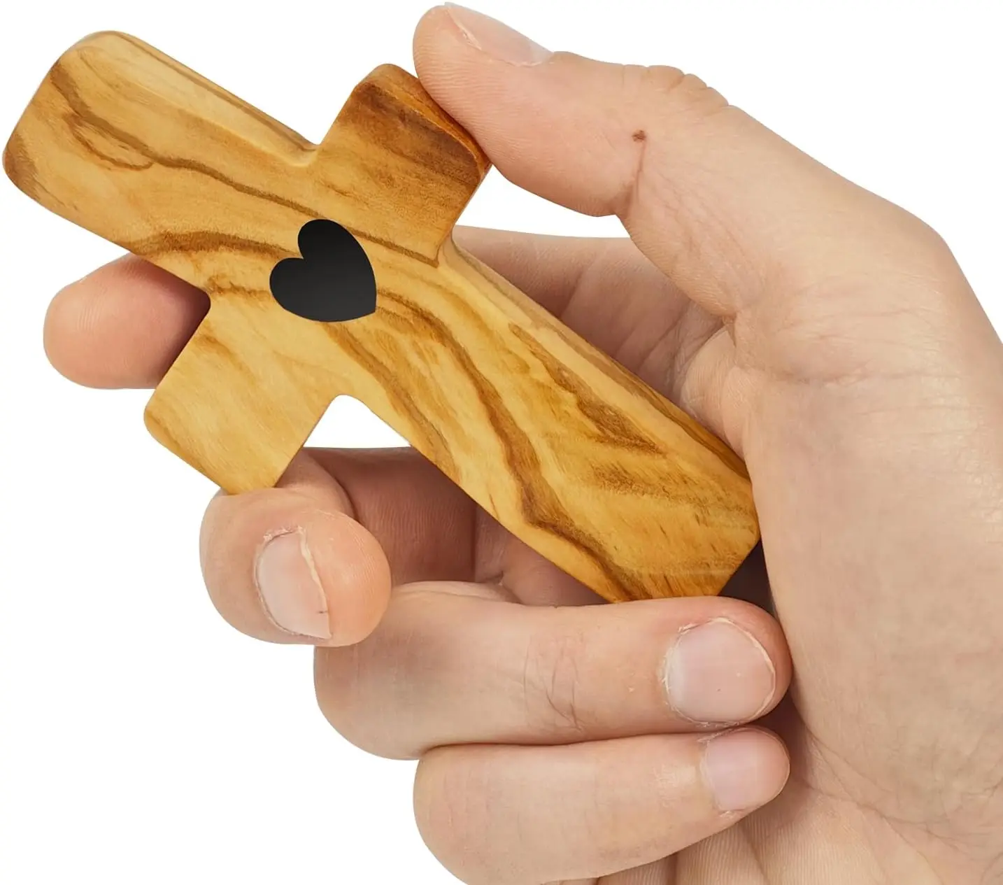 

YOYAI 2pcs Cross My Heart Encouragement Gift 4 Inch Long Wooden Cross Fingertip Stress Relief Gift Pocket Size Handheld