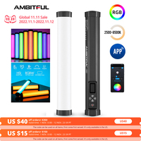 AMBITFUL A2 RGB 2500-8500K RGB LED Video Stick Tube Light, CRI 95+ TLCI 97 +,Built-in APP Lithium Battery Magnetic Function