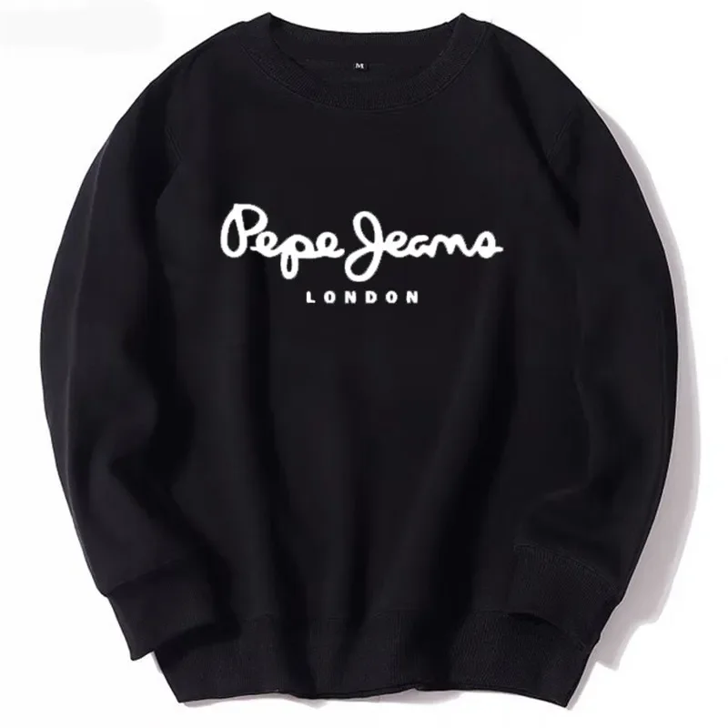 Autumn Winter Men's Round Neck Sportswear Fashion Casual Warm Windproof Pullover Street Clothing Sweatshirt Hoodie Tracksuit