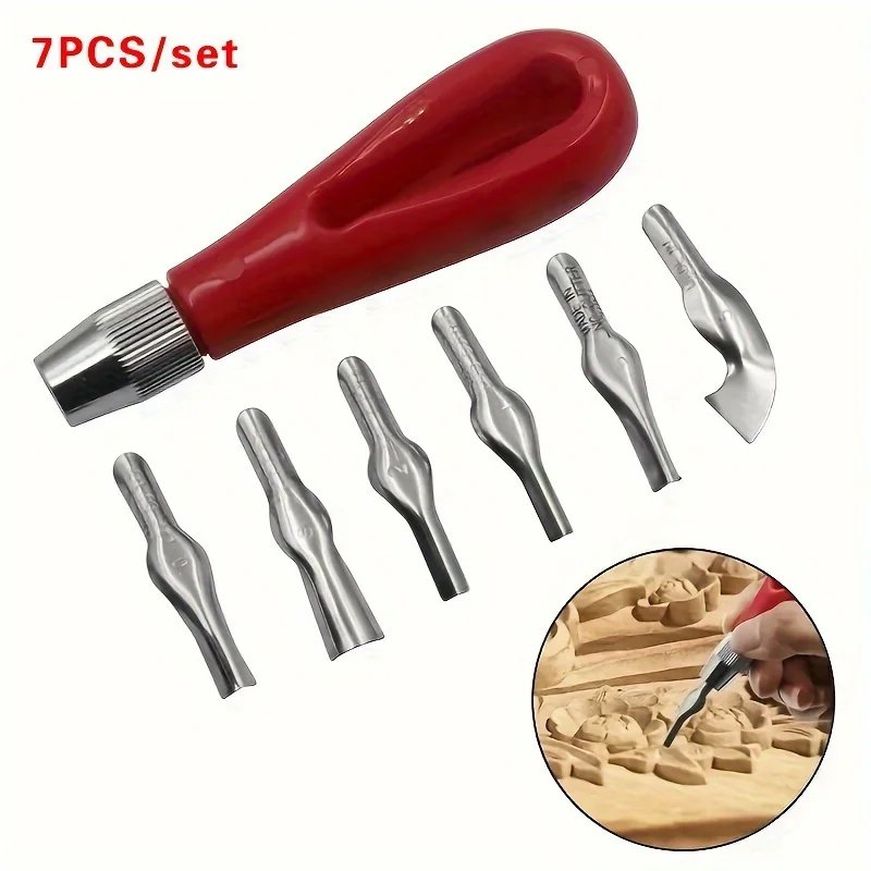 7pcs/set Assortment Carving Tools For Block Printing, Professional Art Tools, Engraving Knife Combination Tool