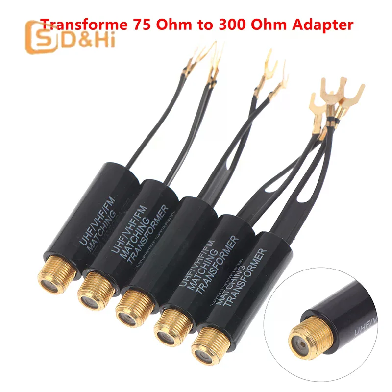

2/5/10Pcs Transforme 75 Ohm To 300 Ohm Adapter UHF VHF FM Antenna Transformer Converter F Female For TV Radio RF Coaxial Antenna