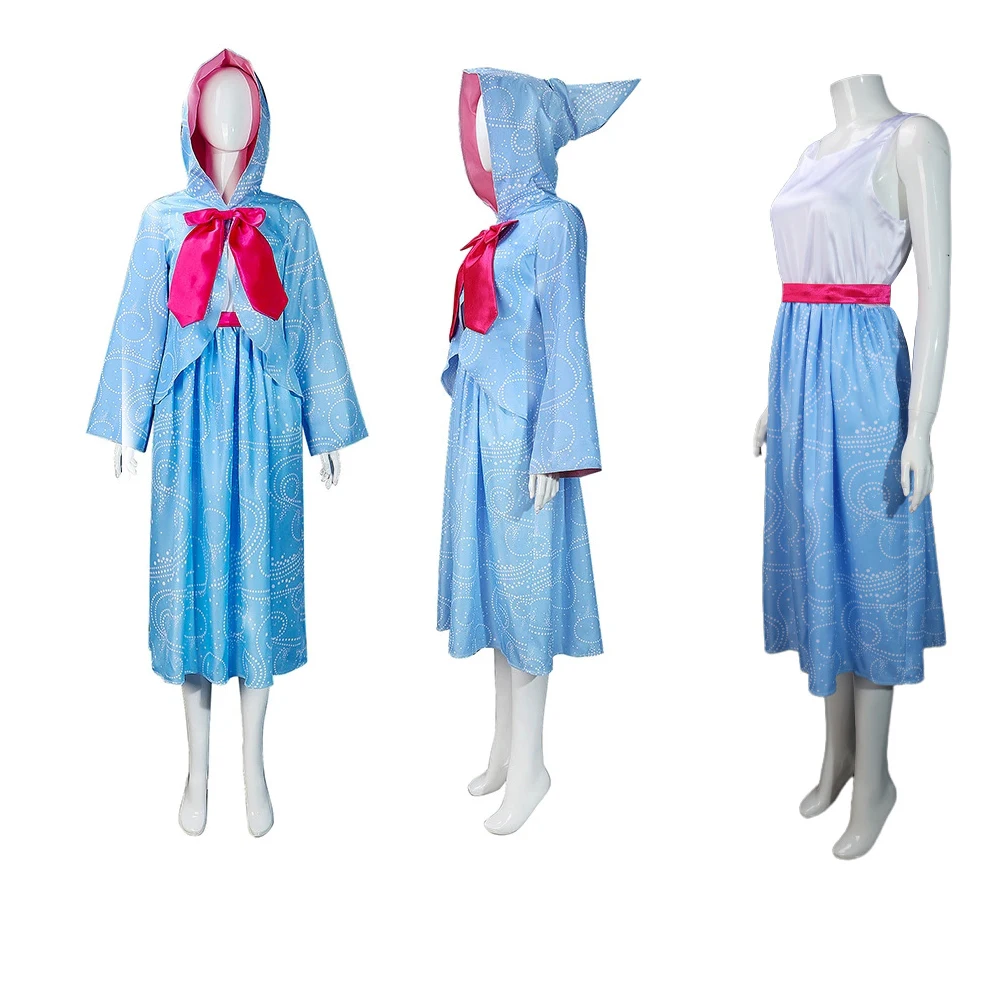 

Anime Character Cosplay fairy godmother Blue Performance Dress Halloween Woman Carnival Party Disguise Performance Stage Wear