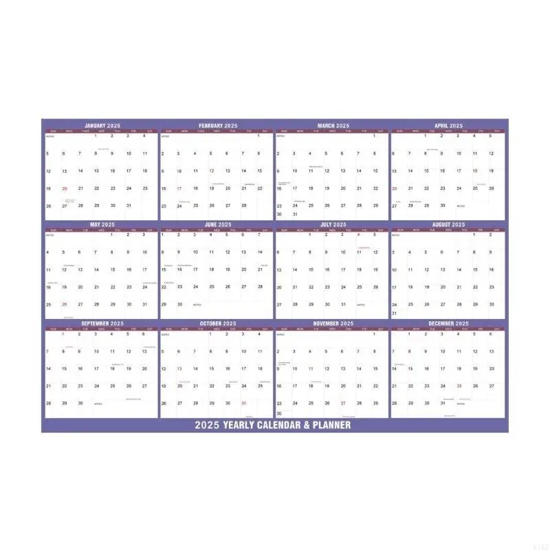 2025 Full Year to View Calendar Planner 2025 Erasable Wall Calendar Yearly Planner from Jan to Dec for Home Organizers K1KF