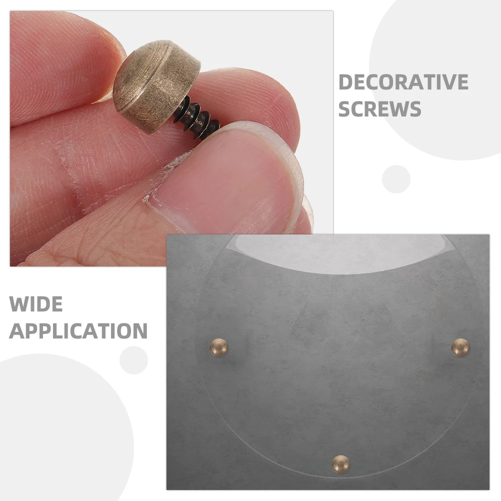 

16pcs Decorative Screws With Caps Self-Tapping Copper Screws For Wood Mirror Wall Mounting Screw Covers Home Furniture Hardware