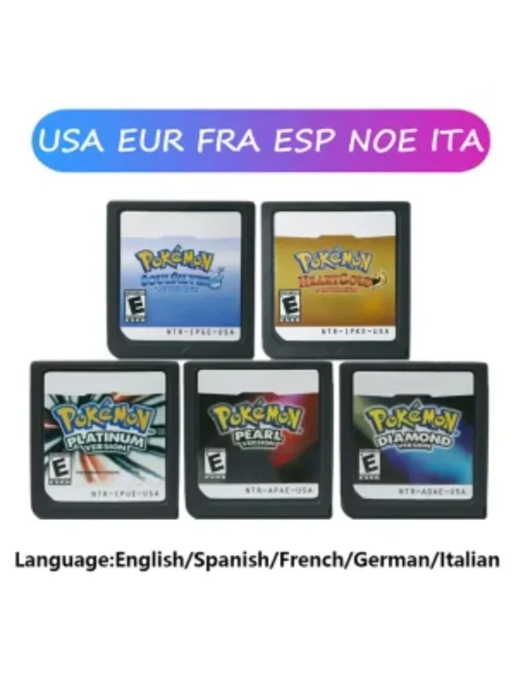 Pokemon Series DS Game Cartridge Video Game Console Card HeartGold SoulSilver Diamond Platinum Pearl Meertalig voor NDS 3DS - afbeelding 2