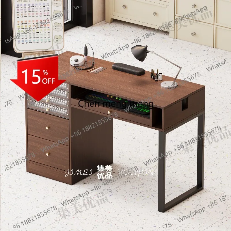 

E153 Nordic Solid Wood Manicure Table Chinese Style High-end Multifunctional Storage Manicure Table with Drawer Salon Furniture
