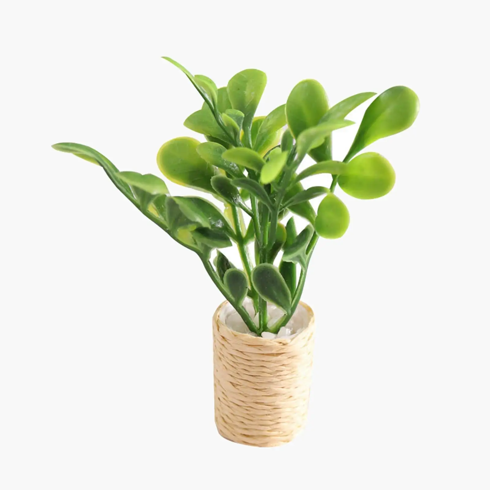 Miniature Dollhouse Potted Succulent Fake Plant Bonsai Decor for Dollhouse Living Room Tabletop Scene