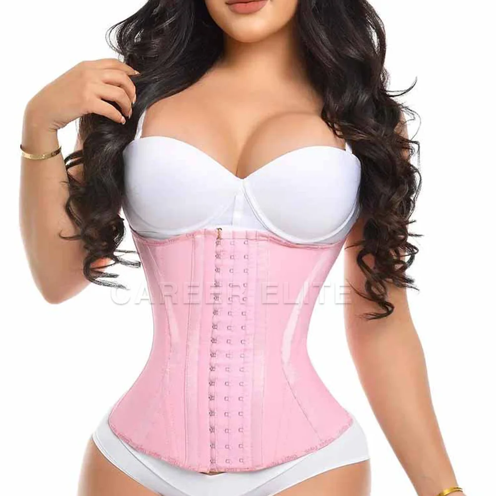 

Fajas Colombianas Waist Trainer Binders with Bones Adjustable Hook-eyes Flat Belly Sheath Seamless Body Shaper Corset for Women