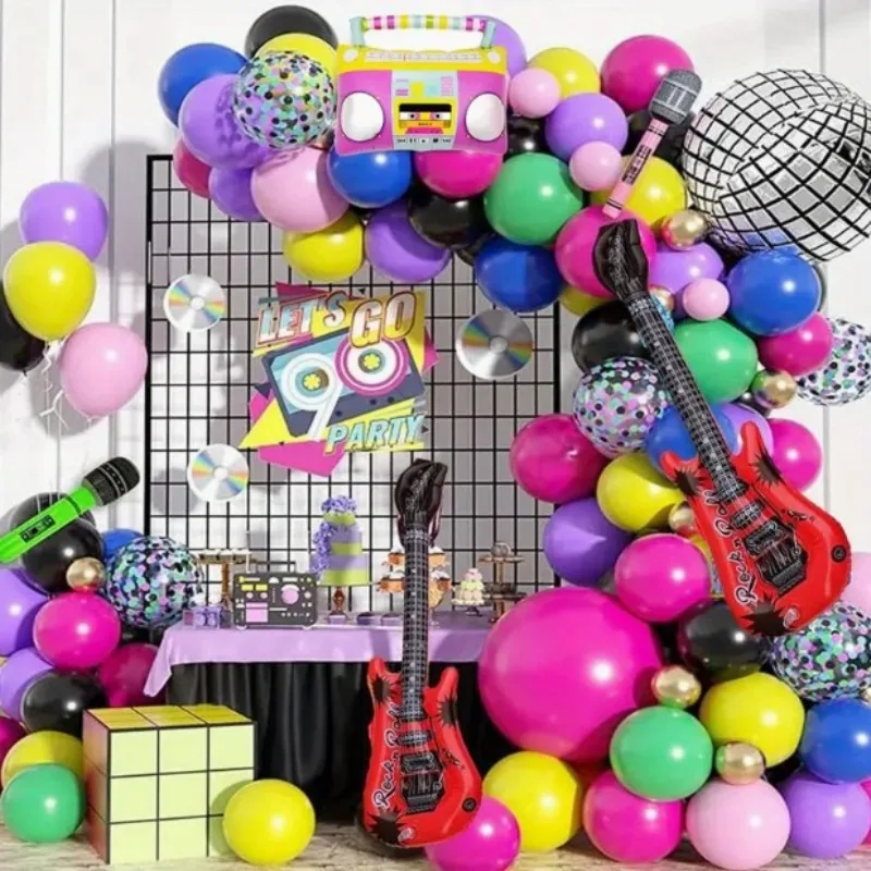 Set de Decoración con Globos Retro, Globos de Discoteca 4D, Decoración para Fiestas de Cumpleaños, Bodas, Despedidas de Soltero, Arcos de Globos