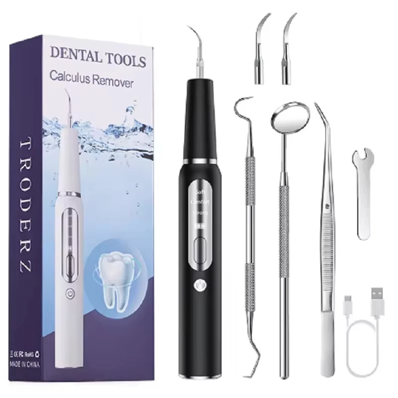Ultrasonic Dental Scaler For Teeth Tartar Stain Tooth Calculus Remover Electric Sonic Teeth Plaque Cleaner Dental Stone Removal