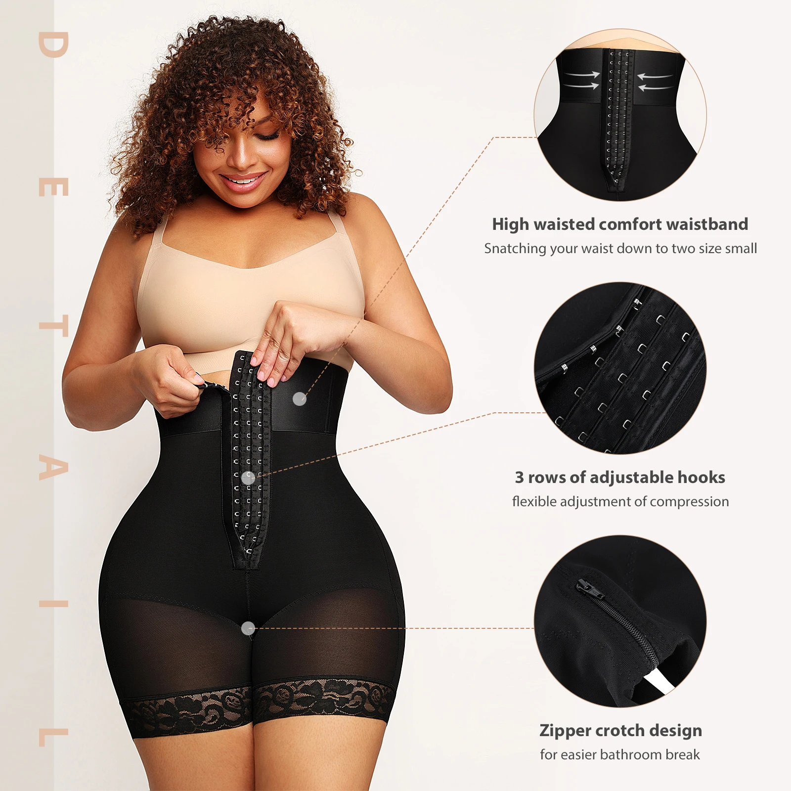 TUNIControl-Short moulant pour femme, vêtement amincissant pour les cuisses, effet lifting des fesses