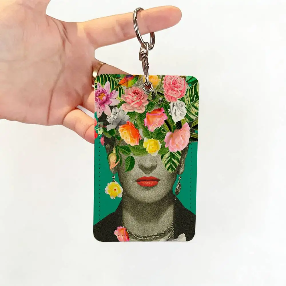 Frida Kahlo Kaarthouder Sleutelhanger Badge Houder ID-kaart Pass Hang Touw Lariat Lanyard voor sleutelhangers Accessoires Cadeau