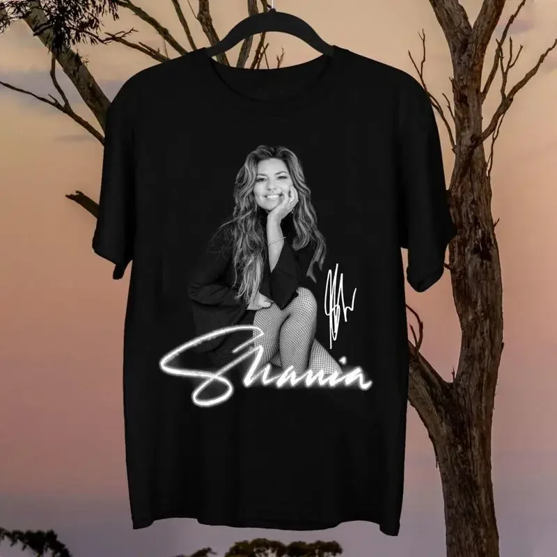Shania Twain T-shirt en coton noir toutes tailles S 5Xl