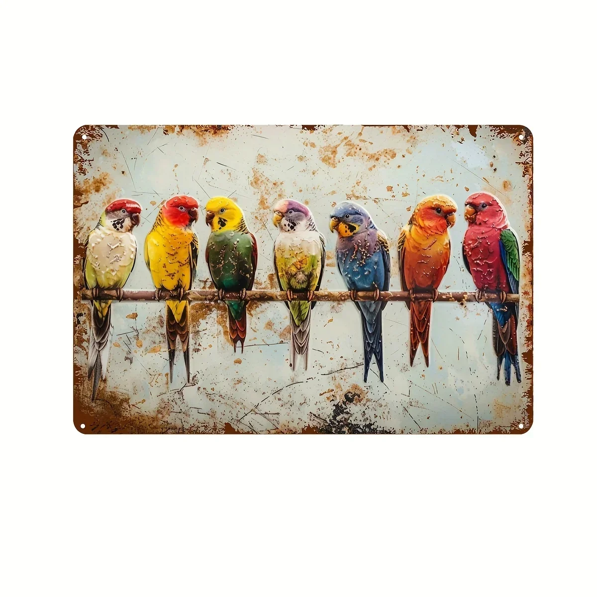 Vintage pájaro Cactus flamenco cartel de chapa de Metal arte de pared para decoración del hogar, Bar, garaje y jardín | Diseño animal vintage fácil de colgar