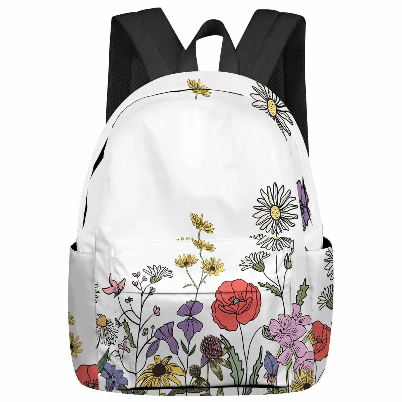 Flower Leaf Lines Backpacks Teenagers Student School Bags Laptop Custom Backpack Men Women Travel