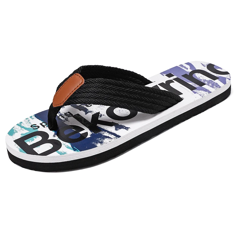 

New Slippers men's summer woven breathable flip-flops flat casual ultra light non-slip outdoor beach sandals men's shoes