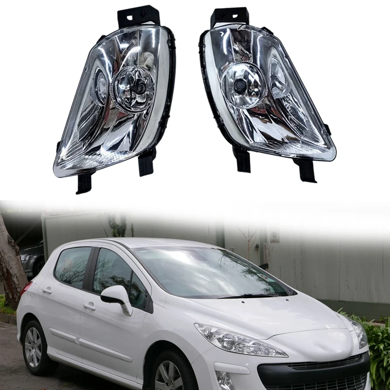 9670528380 9670528280 Car Front Bumper Left Right Fog Lights Assembly Foglight With Bulb For Peugeot 308 408 308SW 308CC