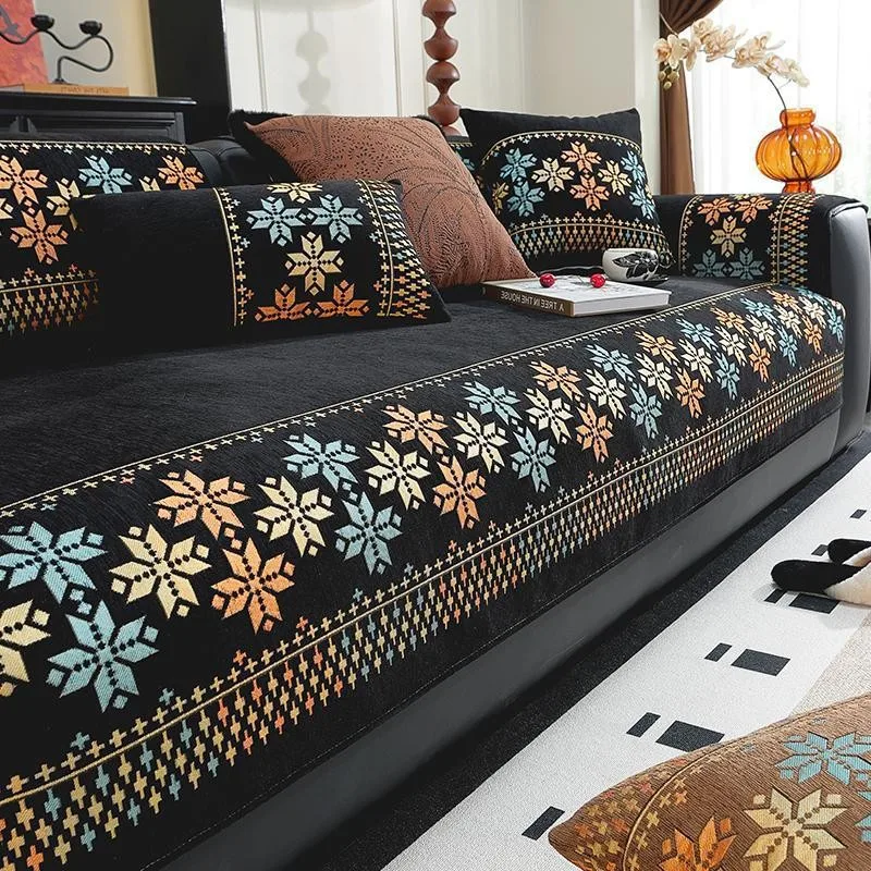 Bohemian chenille sofa cover universal living room sofa cushion non-slip dustproof home decoration cover cloth
