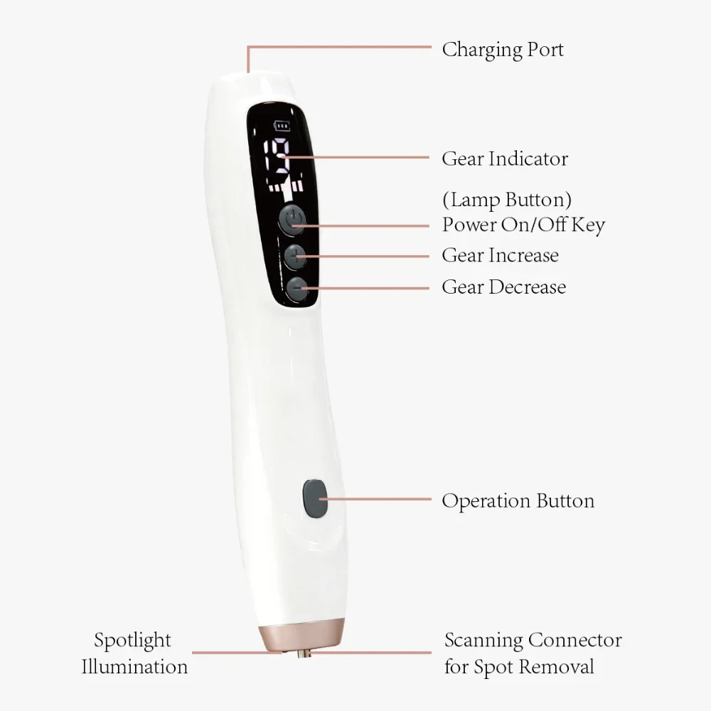 Professionelles 9-Stufen-LCD-Display Fibroblast-Plasma-Pen Augenlidstraffung Hautflecken-Entferner Muttermale Warzenentferner Schönheitsgerät für Zuhause – Detail 16