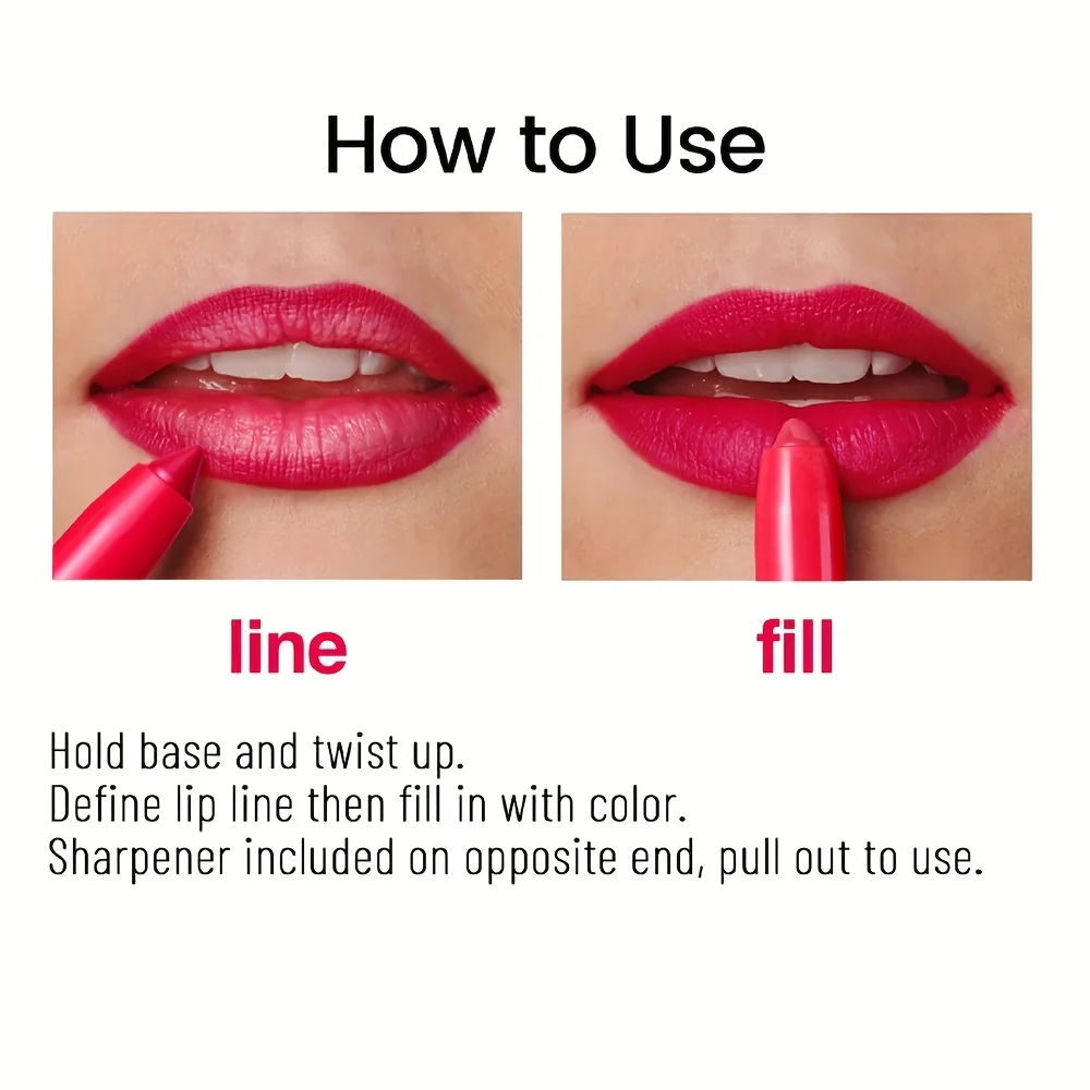 Conjunto de forro e batom "Lip Architect" de 6 peças |   Lápis afiláveis rotativos |   À prova de manchas e de longa duração |   Acabamento fosco em veludo