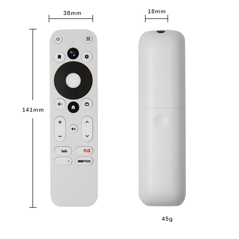 A46T Replace Voice Remote Control for MECOOL KM2 KM2 PLUS ONN Android 4K UHD TV Box Bluetooth Voice Remote White