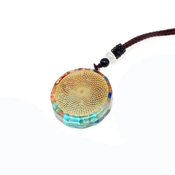 Seven Chakras Necklace Orgonite Meditation Reiki Energy Pendant Orgone Colorful Natural Stone 7 Chakra Pendant Necklace Jewelry