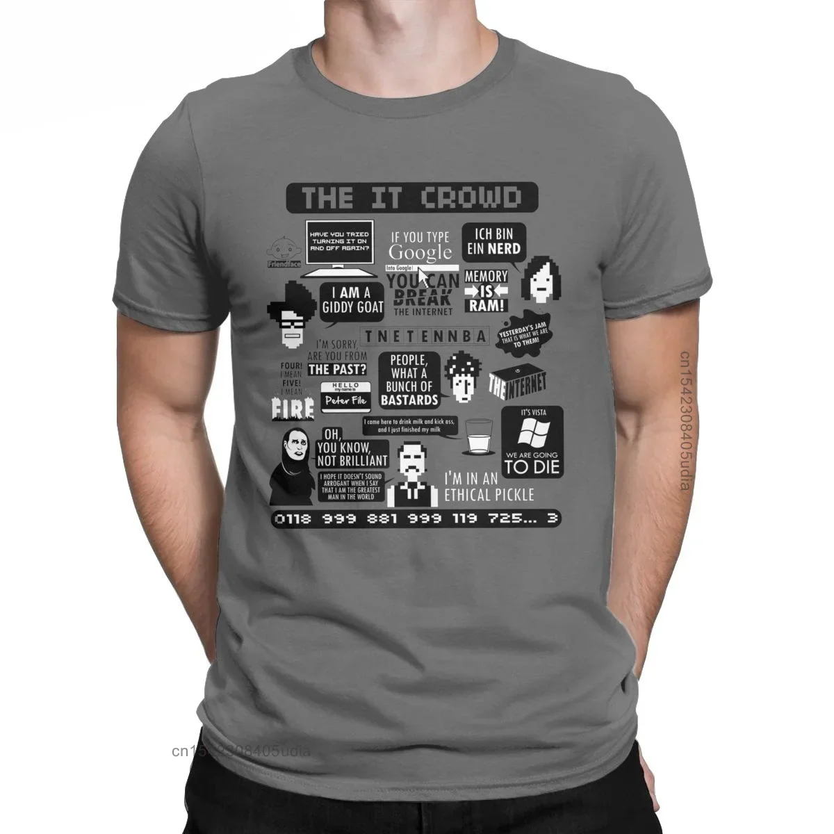 

Men Tshirt The It Crowd Quotes Unique Pure Cotton Tee Shirt for Men Computer Programmer T Shirts Vintage